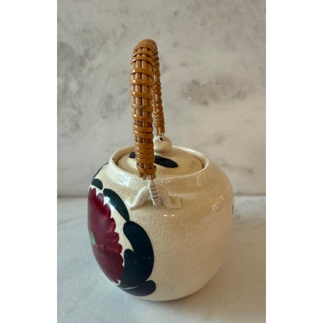 Japanese Vintage Japanese Ceramic Tea Pot For Sale - Image 3 of 10