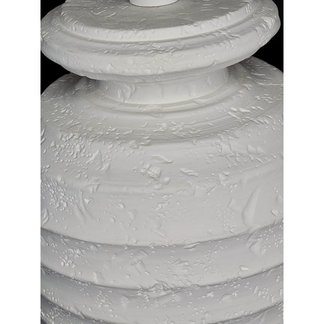 Postmodern 1980's Alsy White Plaster Table Lamps - a Pair For Sale - Image 3 of 7