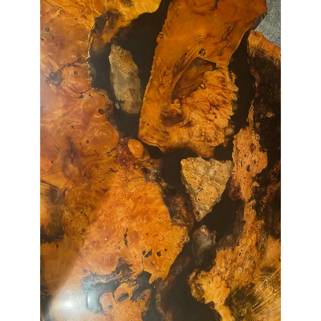 Amber Vintage Redwood Burl Tree Trunk Coffee Table – Sculptural Organic Modern Design For Sale - Image 8 of 9
