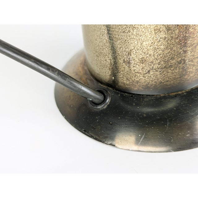 Burnished Metal and Opaline Glass Table Lamp by Asti for Adrasteia, 1960s For Sale - Image 9 of 11