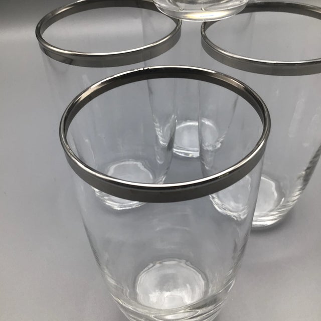 Crystal Platinum Rim Dorothy Thorpe Tumblers-Set of 5 For Sale - Image 10 of 12