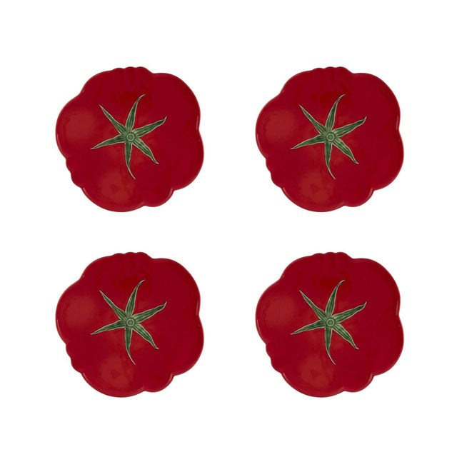 Bordallo Pinheiro Bordallo Pinheiro Tomato Pizza Plates, 12", Set of 4 For Sale - Image 4 of 4