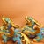 Late 19th Century Pair of Cloisonné Enamel Guardian Lion Figurines, 4890g Total, Gilt Bronze For Sale - Image 9 of 10