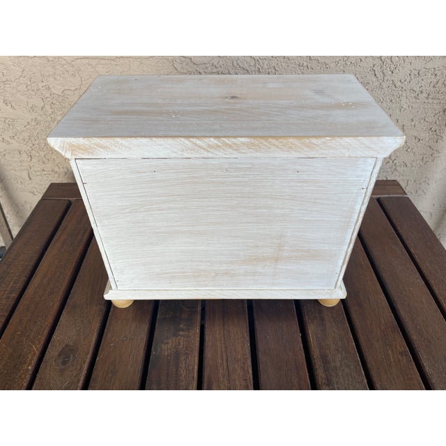 1980s Vintage Pine Tabletop White Milk Paint 12 Drawer Apothecary Spice Chest For Sale - Image 5 of 6
