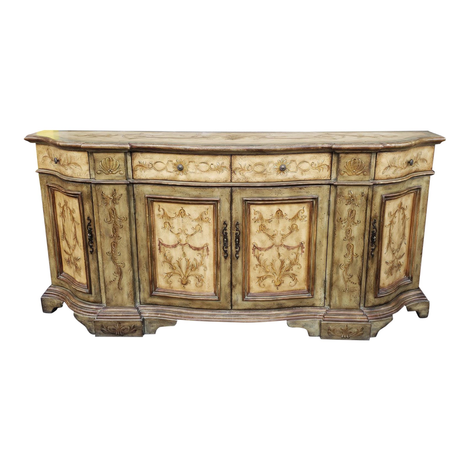 Large Hooker Furniture Seven Seas Distressed Painted Dining Room