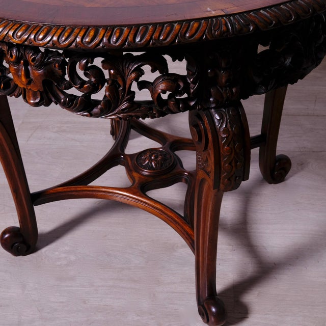 Antique Late 19th Century Carved Wooden Coffee Table, 1890s For Sale - Image 14 of 16