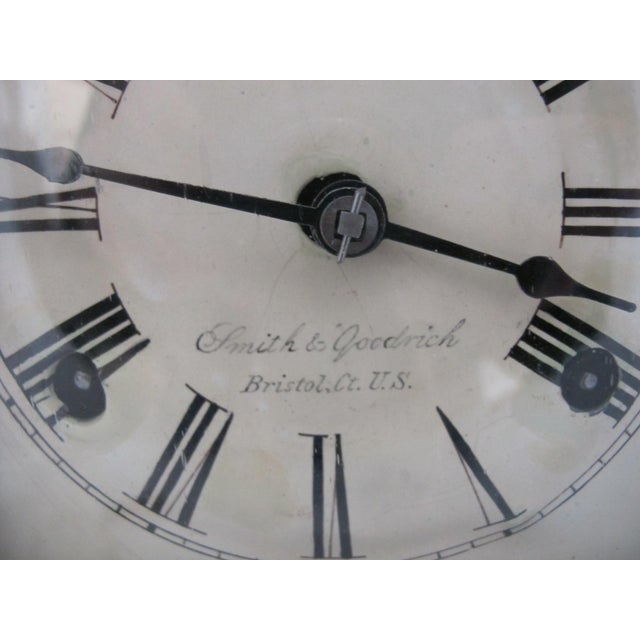 Antique Smith & Goodrich 30 Hour Steeple Mantel Clock With Hand Painted Old State House For Sale - Image 14 of 14