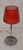 Vintage Table Lamp with Chrome-Plated Metal Base and Red Patterned Glass Shade, 2000s For Sale - Image 4 of 7