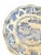 Ceramic Vintage Hand-Painted Blue and White Chinoiserie Ruffle Bowl With Island Pagoda Scene. For Sale - Image 7 of 10
