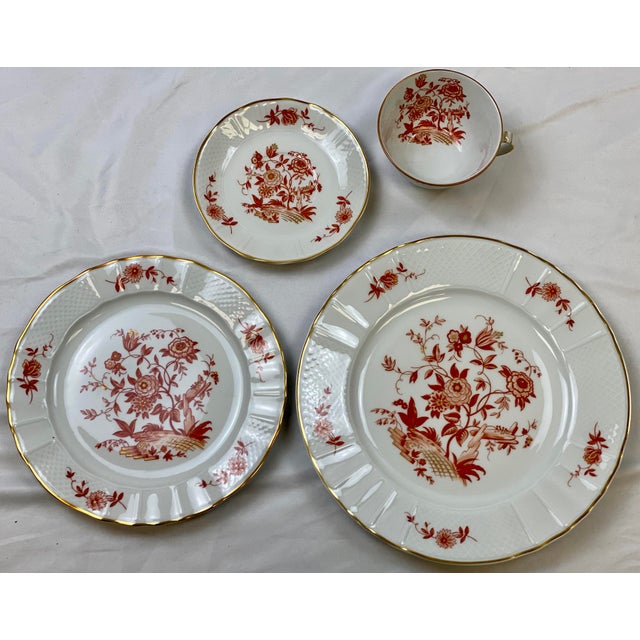 Vintage Bernardaud Zinnias Orange & Gold Dinnerware Set of 32 Chairish