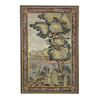 Antique Flemish Oudenaarde Style Framed Wool Tapestry For Sale