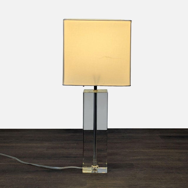 Modern Room & Board Modern Square Crystal Table Lamp For Sale - Image 3 of 5