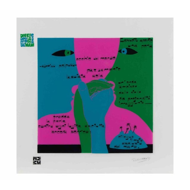 Una Perla is a color silk-screen print on acetates, realized in 1973 by the artist Ennio Pouchard (1928). Signed in the...