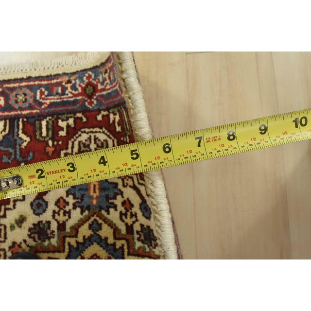 Heriz Runner 2’7” X 7’11” Ivory Wool Tribal Hand-Knotted Oriental Rug For Sale - Image 10 of 12