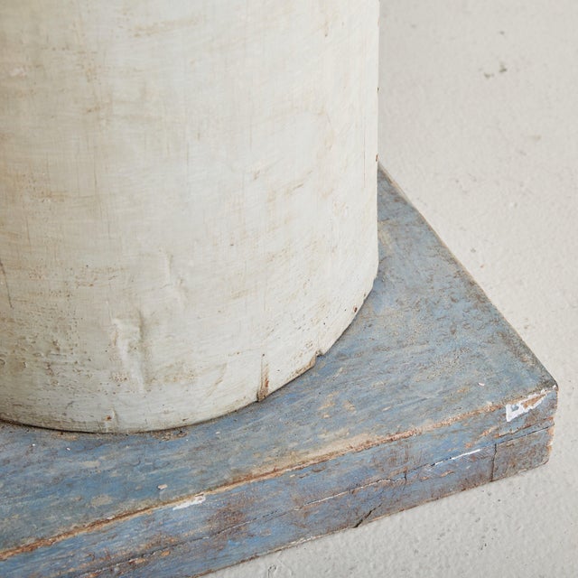 French Charles X Ivory + Blue Wooden Pedestal, 19th Century - 2 Available For Sale In Chicago - Image 6 of 6