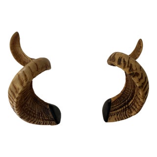 Pair of Handsome Faux Horns on Lucite Bases For Sale