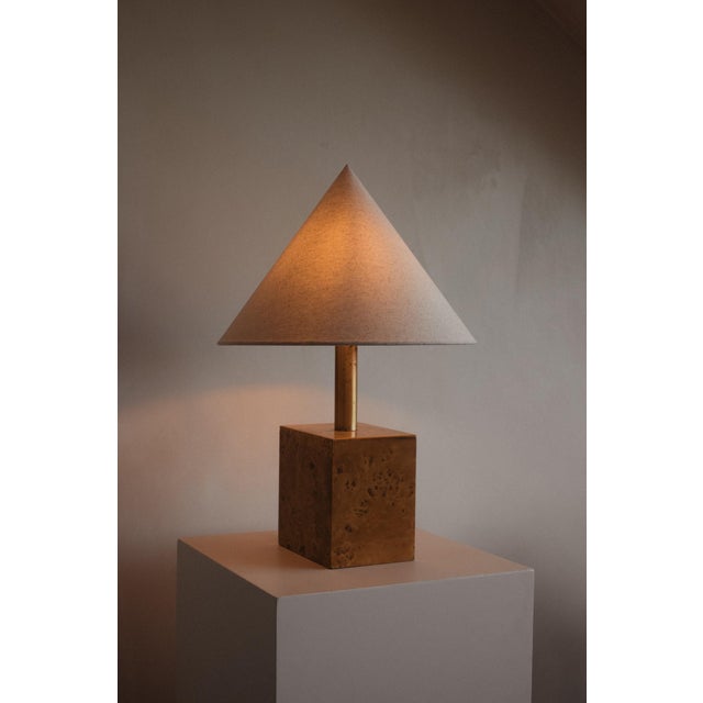 Modern Burl Wood Table Lamp, 1970s For Sale - Image 9 of 10
