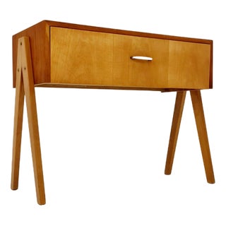 Mid-Century German Beech Side Table, 1950s For Sale