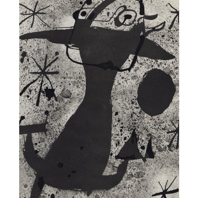 Exquisite pochoir after Joan Miró, from the album "L'Oiseau Solaire, L'Oiseau Lunaire, Etincelles" (The Sun Bird, The Moon...