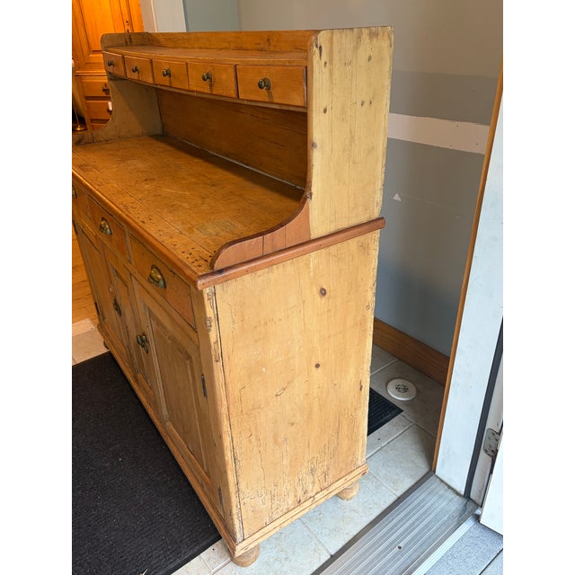 Antique English Pine Sideboard For Sale - Image 4 of 12
