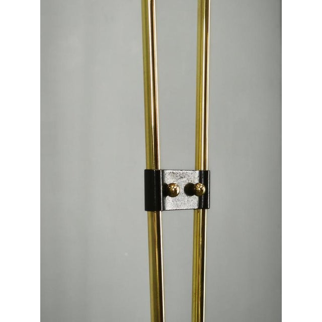 Black Vintage Japanese Floor Lamp with Twin Handmade Paper Shades, 1960s For Sale - Image 8 of 11