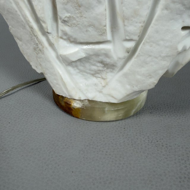 Sculptural Abstract Face Table Lamp in Marble, 20th Century For Sale - Image 10 of 15