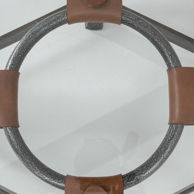 1950s French Brutalist Glass Coffee Table By Jacques Adnet For Sale - Image 14 of 18