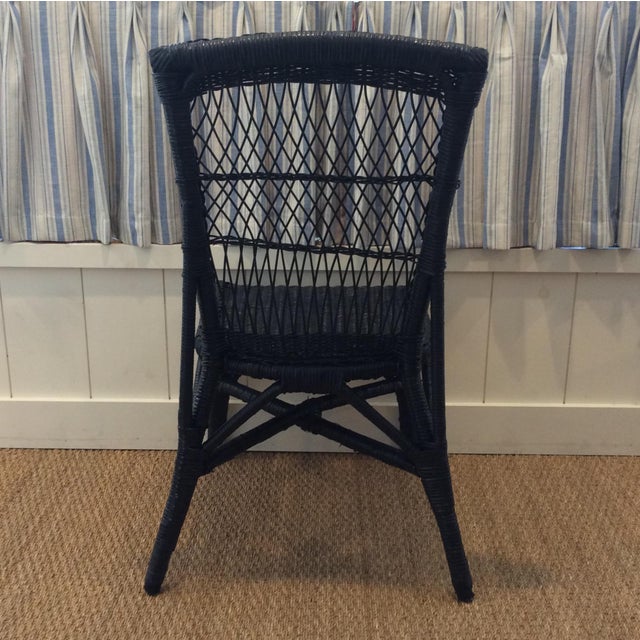 Vintage Blue Wicker Accent Chair Chairish