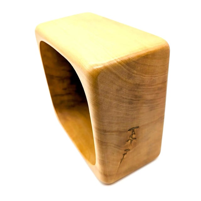 Wood 1970s Söwe Konst Square Maple Wood Bowl For Sale - Image 7 of 11