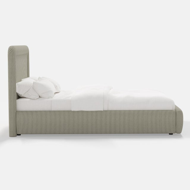 Not Yet Made - Made To Order Stoffer Home x Cloth & Company Marisa Platform Bed in Jane Stripe Laurel - Queen For Sale - Image 5 of 7