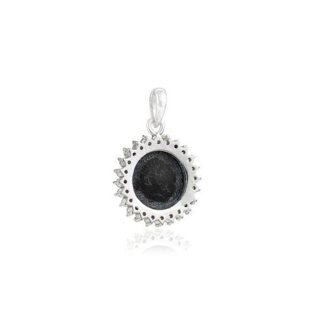 Art Nouveau 11.55 Ct Black Star Pendant Halo Zircon in 925 Sterling Silver for Her For Sale - Image 3 of 12