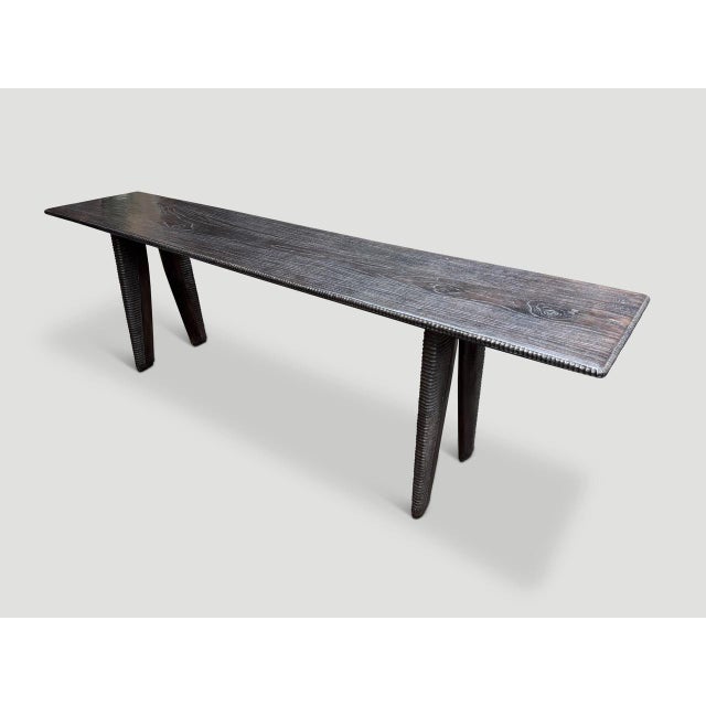 Andrianna Shamaris Exquisite Minimalist Hand Carved Console or Dining Table For Sale - Image 16 of 18