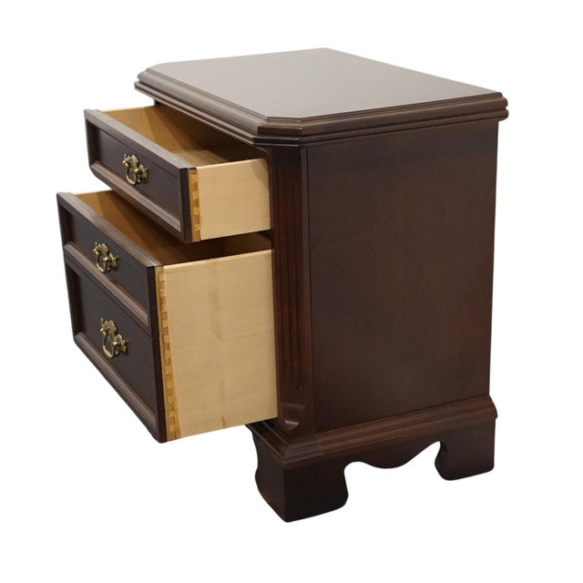 Wood Bassett Furniture Eden House Collection Solid Cherry Traditional Style 26" Two Drawer Nightstand 2083-0270 For Sale - Image 7 of 12