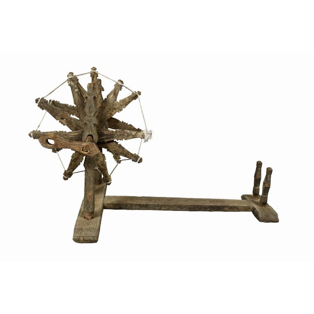 Antique Traditional Basic Spinning Wheel, Nuristan Charkha, 1890s For Sale - Image 12 of 12