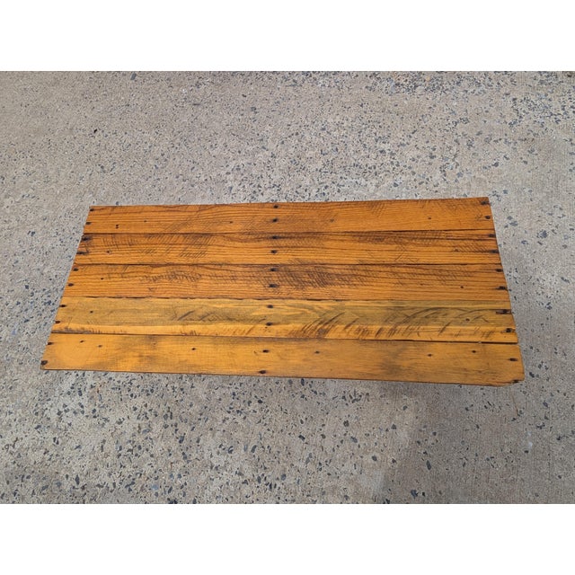 Late 20th Century Reclaimed Oak Wood Japanese Style Coffee Table For Sale - Image 4 of 6