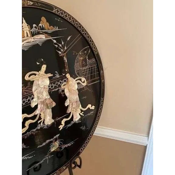 1970s 1970s Circular Southeast Asian Display With Stand For Sale - Image 5 of 11