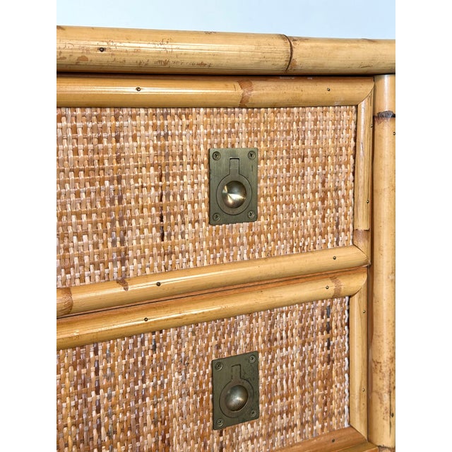 Tan Wicker and Bamboo Chest of Drawers from Dal Vera, 1970s For Sale - Image 8 of 10
