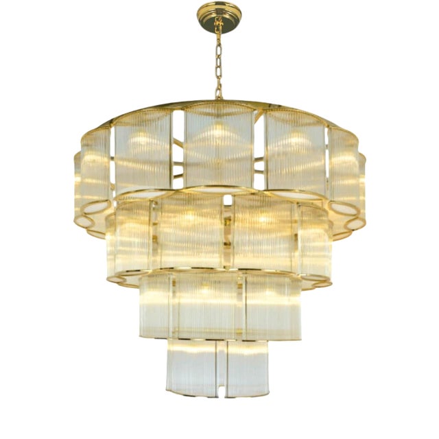 Collection Nettuno Chandelier in Metal and Glass by Jago For Sale