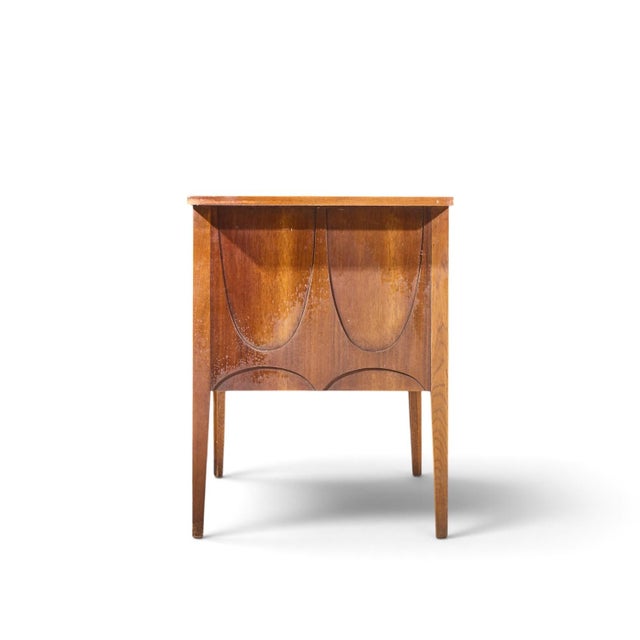 Mid 20th Century Broyhill Brasilia Mid Century Walnut and Brass Desk For Sale - Image 5 of 11