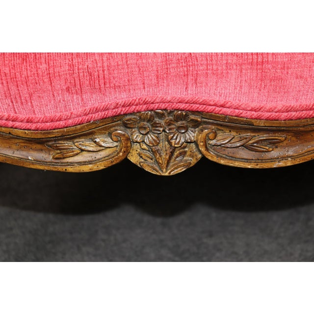Auffray Style Carved Walnut French Louis XV Window Boudoir Bench Stool For Sale - Image 11 of 11