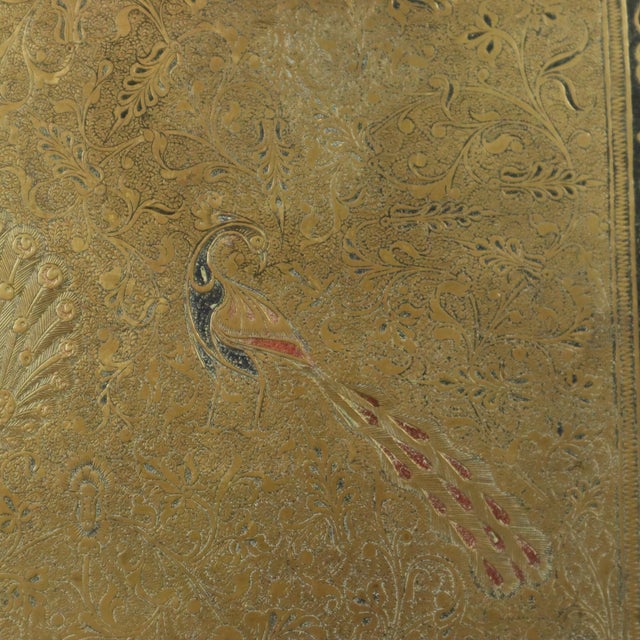 Vintage Brass Tray with Peacock Decoration, 1950s For Sale - Image 16 of 18