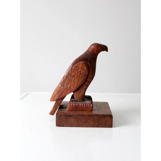 Vintage Hand Carved Wood Eagle Statue. For Sale - Image 11 of 12
