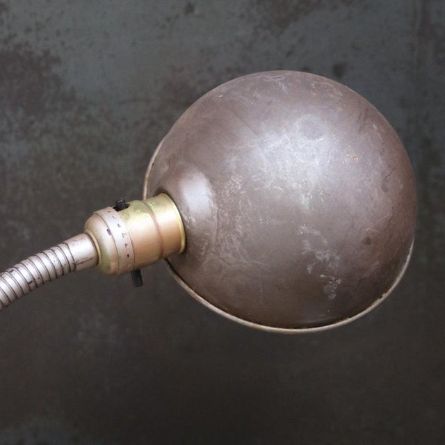 Mid-20th Century Canadian Pink Goose Neck Desk Light with Cast Iron Base For Sale - Image 5 of 8