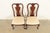 1980s Thomasville Queen Anne Carved Solid Mahogany Side Chairs or Dining Chairs, Pair For Sale - Image 5 of 14