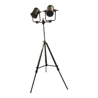 Modern Silverplate Searchlight Floor Lamp For Sale