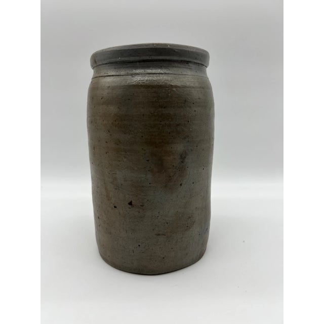 American Antique Pennsylvania Folk Art Stoneware Preserve Jar, Circa 1850's For Sale - Image 3 of 12