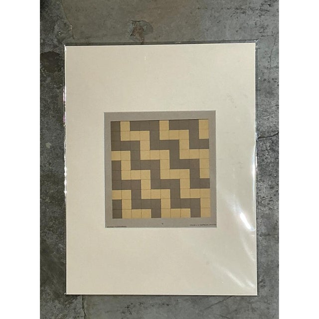 Vintage Geometric Tile Pattern Serigraph For Sale - Image 4 of 12