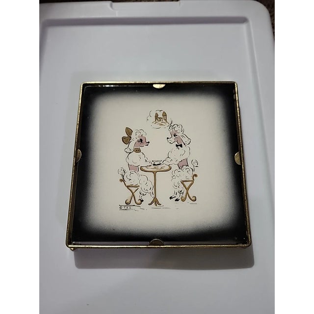 Mid-Century Modern Vintage Poodle Ceramic Tile 1950s Wall Art For Sale - Image 3 of 8