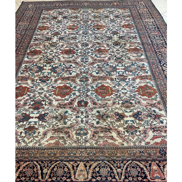1900 - 1909 1900's Antique Persian Sarouk Ferahan Carpet For Sale - Image 5 of 10
