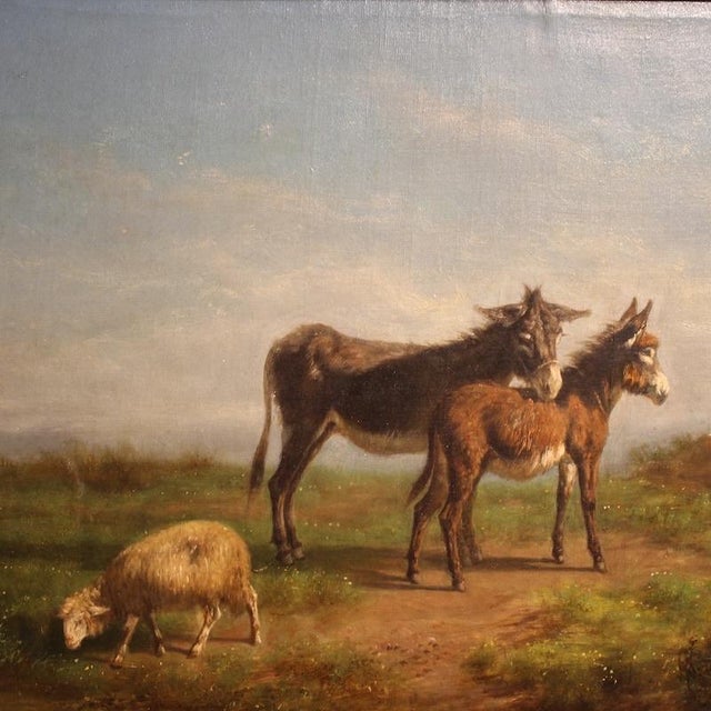 Italian Artist, Bucolic Landscape, 1875, Oil on Canvas For Sale - Image 3 of 14